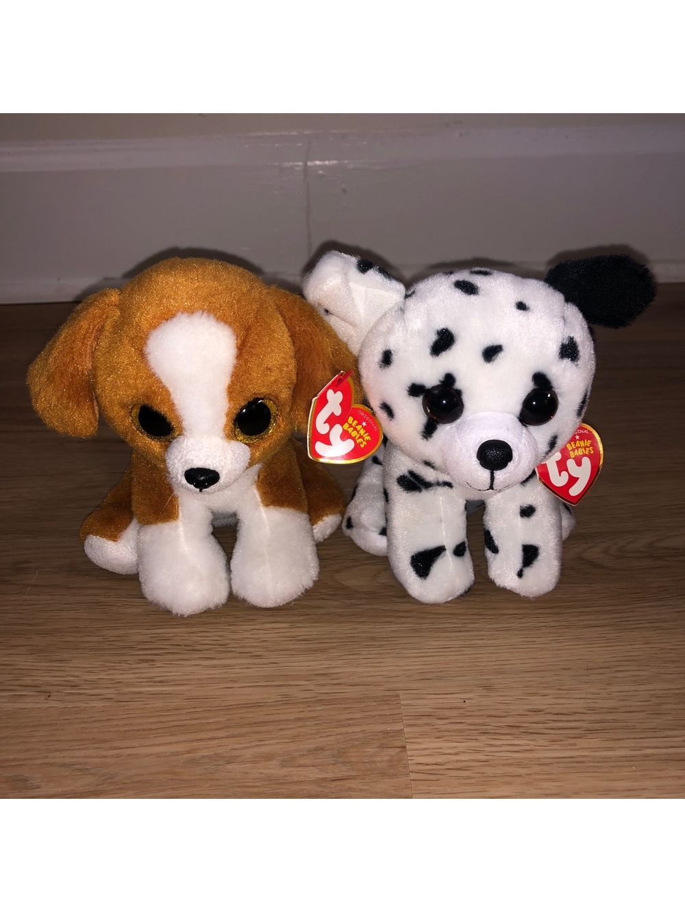 TY BEANIE BABIES BOOS DOG LOT 2 DALMATIAN BEAGLE SPENCER SNICKY PLUSH NEW W TAGS